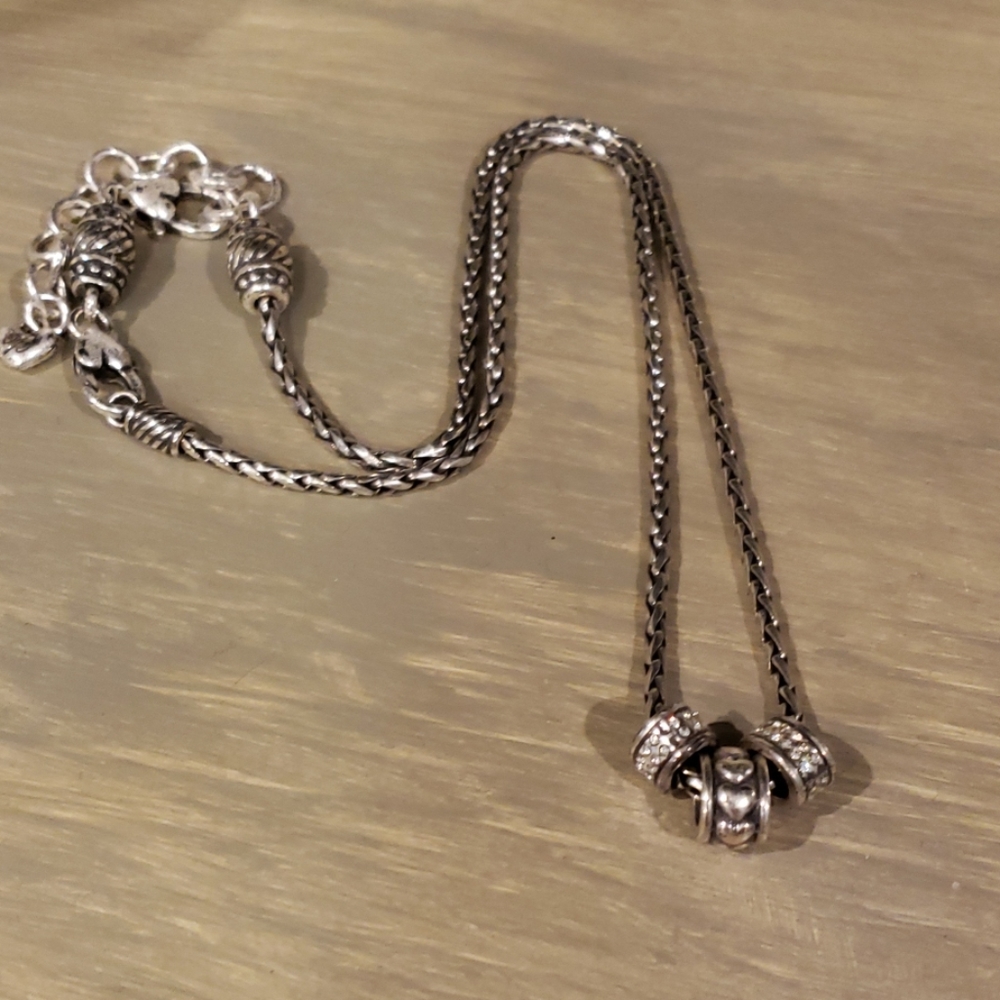 Brighton necklace w/3 Beads / Spacers Crystals